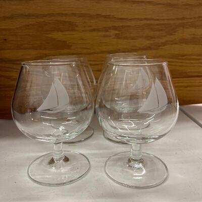 Set of Four Sailboat Snifters