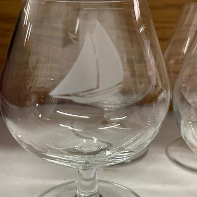Set of Four Sailboat Snifters