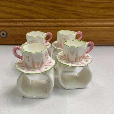 Four Teacup Napkin Homders-made In Philippines