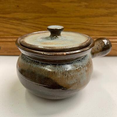 Vintage Stoneware Soup Bowl with Lid