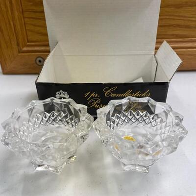 Two Vintage Imperial Prisma Design Candlestick Holders