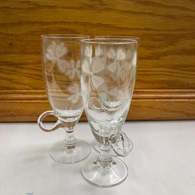 3 Four Leaf Clover Irish Coffee Mugs