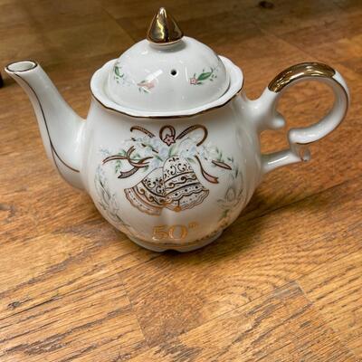 Vintage Lefton 50th Anniversary Musical Teapot