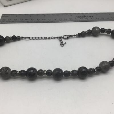 Grey and Black Fashion Heavy Beaded Necklace