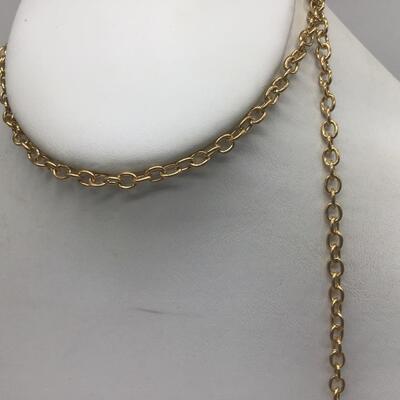 Tassel Gold Tone Necklace Wrap