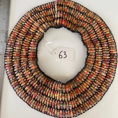 vintage African beaded necklace / 4 row / draping