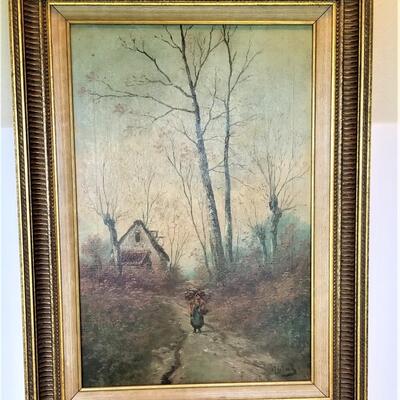 Lot #155  Original 19th Century Oil on Canvas Painting - Continental School