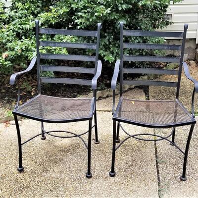 Lot #157  Pair of Two Matched Metal Outdoor Armchairs