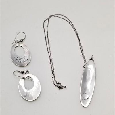 Lot #158  Sterling Silver Necklace and Earring Set