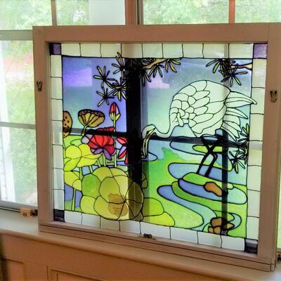 Lot #165  Pretty Stained Glass Window - Artist piece