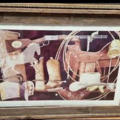 Signed and number print by Gary Harvard â€œTools of the Tradeâ€ 42 x 30.  Beautiful wood frame.