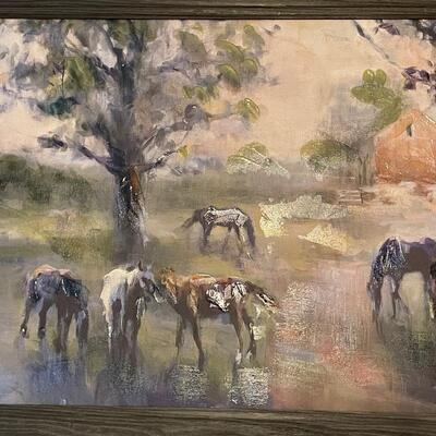 Daybreak on the farm by Marilyn Hageman-Original Acrylic