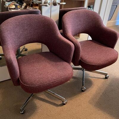 Pair of 70's swivel base office chairs