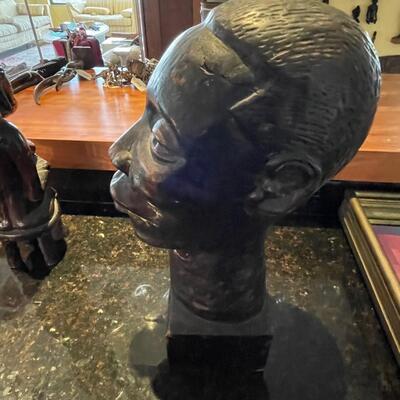 Life size West African wooden Bust