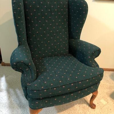 L5- Green wing back chair