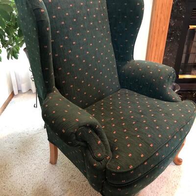 L6- Green Wing Back Chair