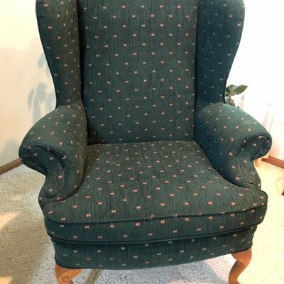 L6- Green Wing Back Chair