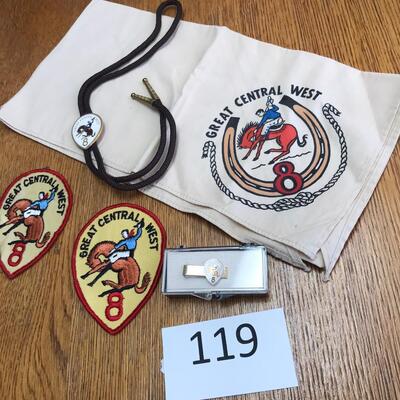 Great Central West Boy Scout Patches Neckerchief Tie Bar Bolo Tie