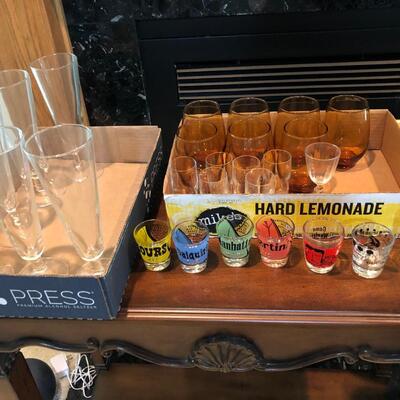 L25- Pilsner, shot glasses, misc glassware