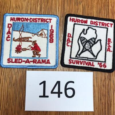 Two Huron District 1966 & 68 Patches
