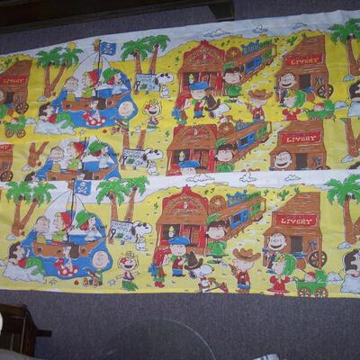 3 Cotton Valences Snoopy Way out West