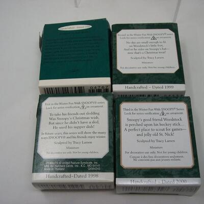 Lot of 4 SNOOPY Hallmark Mini Ornaments
