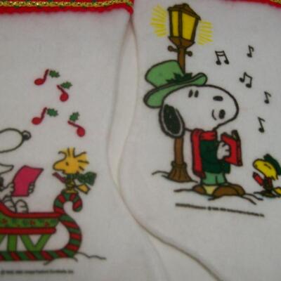 Lot of 2 SNOOPY Christmas Stocking