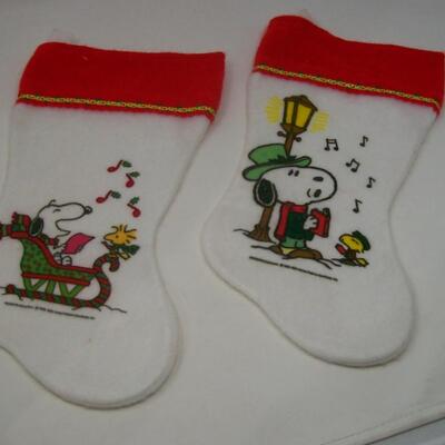 Lot of 2 SNOOPY Christmas Stocking