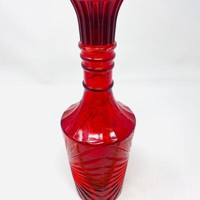 UNIQUE RED W/ GOLD ACCENTS LIQUOR BOTTLE