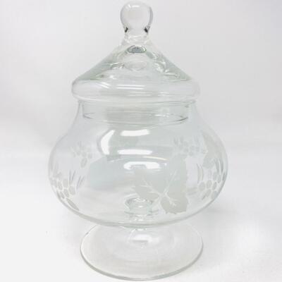 DECORATIVE GLASS APOTHECARY JAR