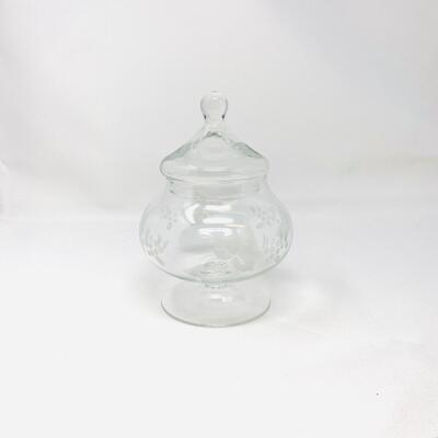 DECORATIVE GLASS APOTHECARY JAR