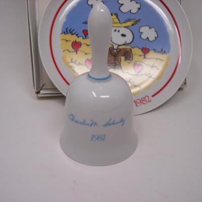 Schmid SNOPPY Valentines Plate & Bell