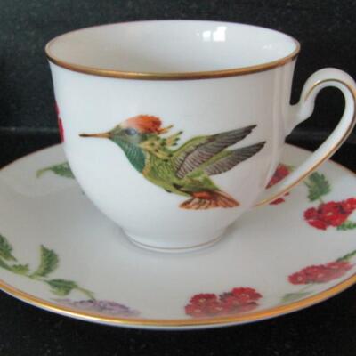 Set of Three Hummingbirds of the World Tea Cups with Saucers