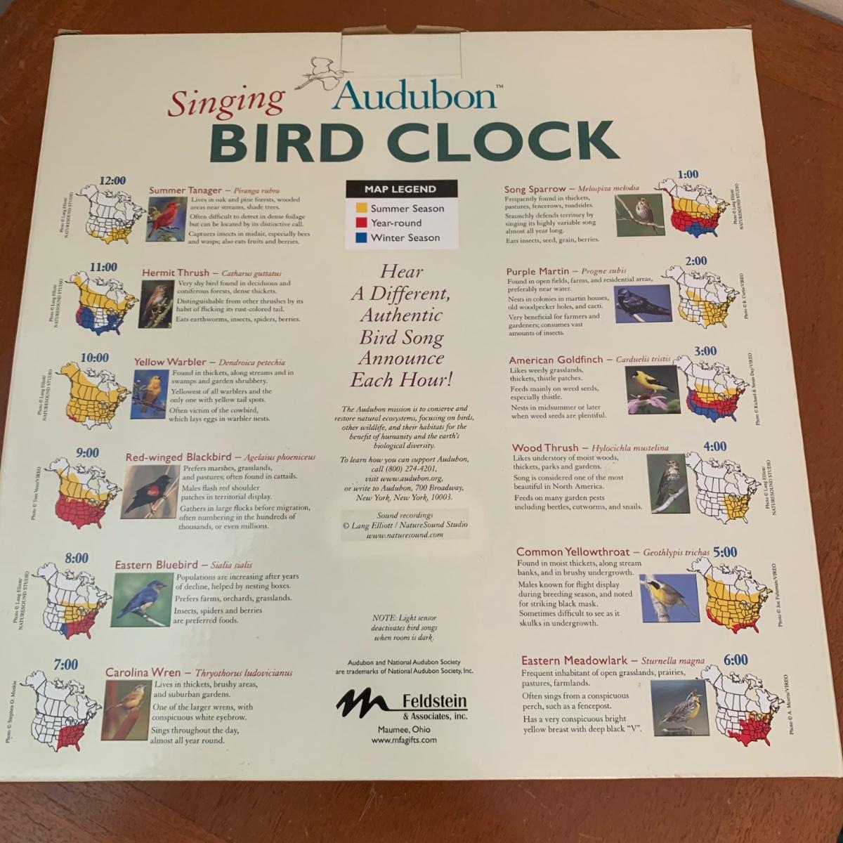 Audubon Singing Bird Clocks (UB3DG)