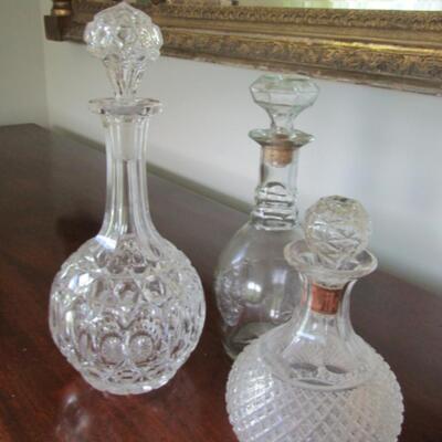 Collection of Glass/Crystal Decanters with Stoppers