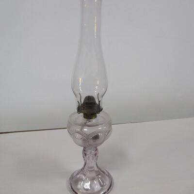 Antique Oil Lamp With Purple Tint
