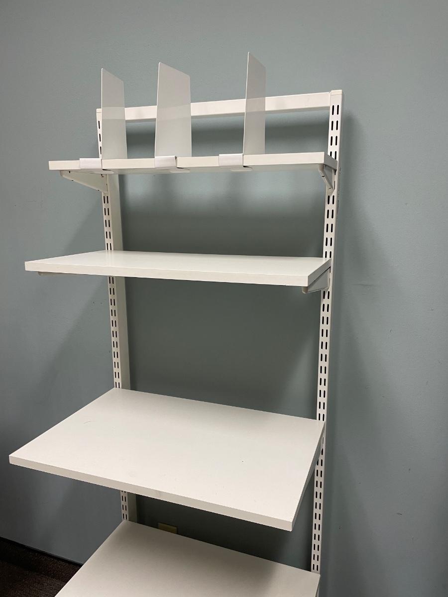 Elfa Freestanding Adjustable Shelving Computer Desk