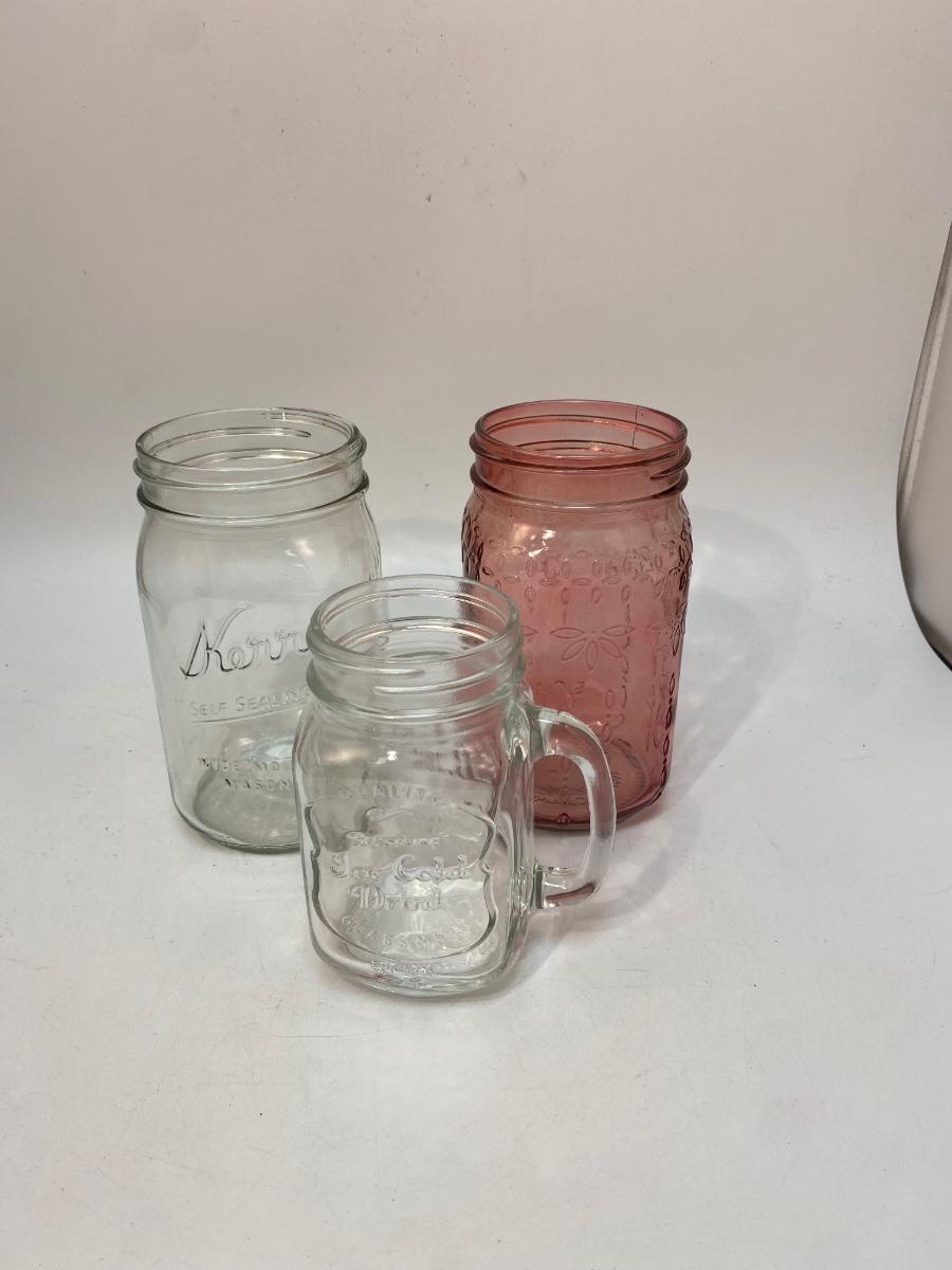 Lot Glass Home Essentials Mason Jars Handled Multicolored & More