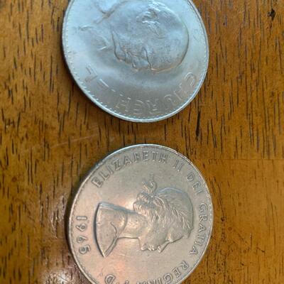 PAIR of 1965 CHURCHILL Large Coins British Crowns
