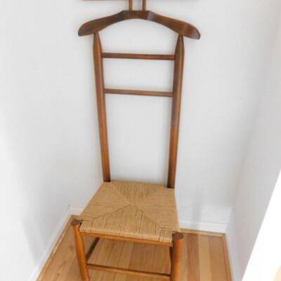 Wood Framed Butler Chair with Rush Seat
