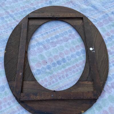 Round gold wood frame