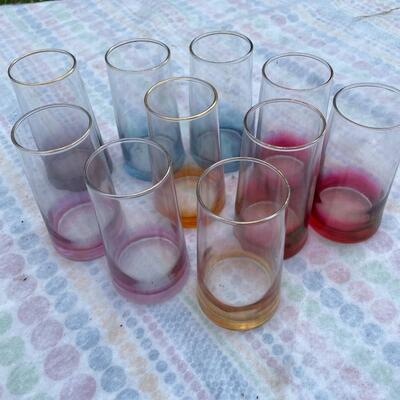 10 vintage drinking glasses