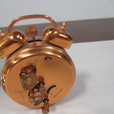 Concordia Clock & MOM Copper Alarm Clock Made In Hungary