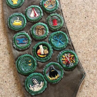 Vintage 1940's / 1950's Girl Scout Sash / Badges / Patches / Pins / Brownies  Twill Cotton - Tulsa, OK