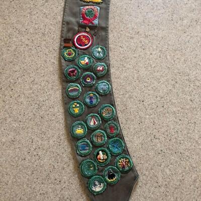 Vintage 1940's / 1950's Girl Scout Sash / Badges / Patches / Pins / Brownies  Twill Cotton - Tulsa, OK