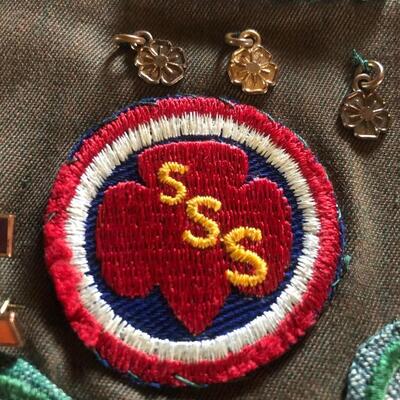 Vintage 1940's / 1950's Girl Scout Sash / Badges / Patches / Pins / Brownies  Twill Cotton - Tulsa, OK