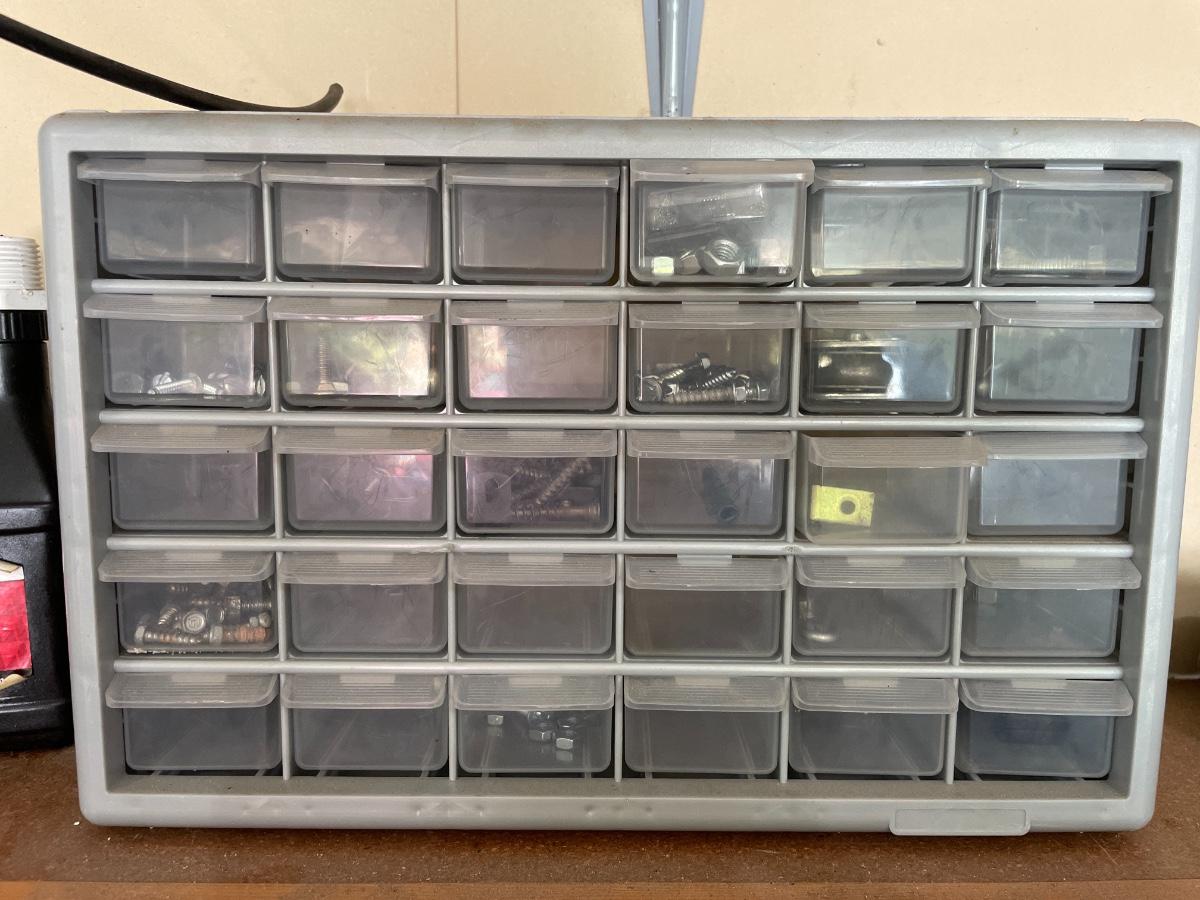 Organizer drawer with screws and bolts | EstateSales.org