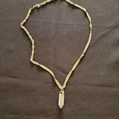 White Jade and Sterling Necklace