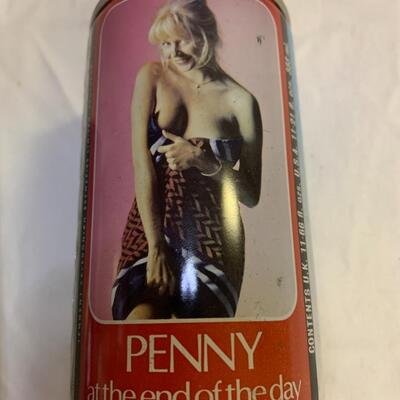 Tennents Lager Penny Series - 5 empty cans. Scottish beer cans