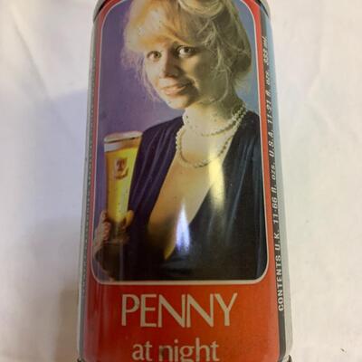 Tennents Lager Penny Series - 5 empty cans. Scottish beer cans